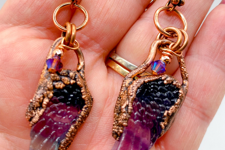 Rainbow flourite earrings