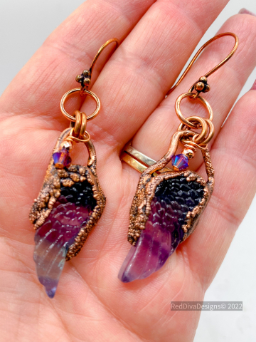 Rainbow flourite earrings
