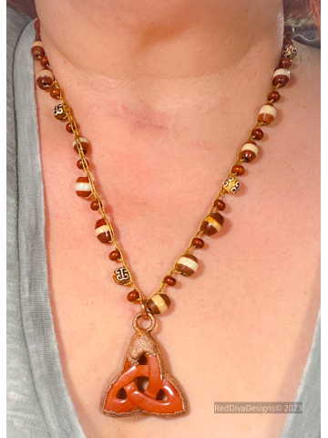 Red Jasper Triquetra necklace