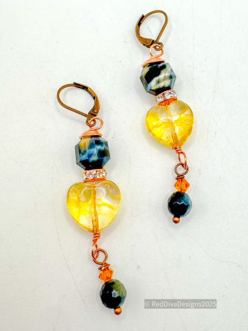 Citrine love earrings