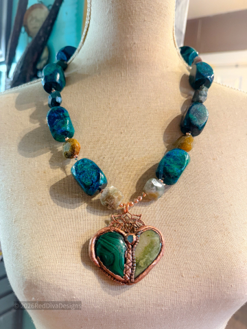 Malachite And Serpentine Mended Heart