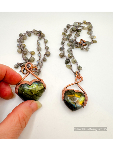 Labradorite melted heart