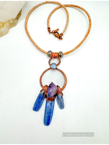 Blue Kyanite & Amethyst Necklace too