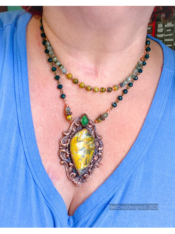 Bumble Bee Jasper two tier Necklace
