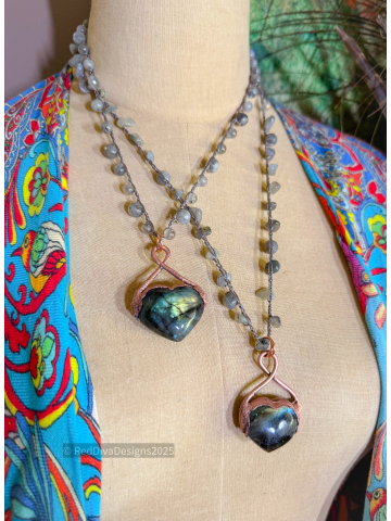 Labradorite melted heart