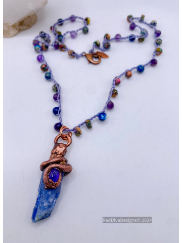 Blue Kyanite Amethyst necklace