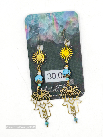 Turqouise Hamsa Earrings