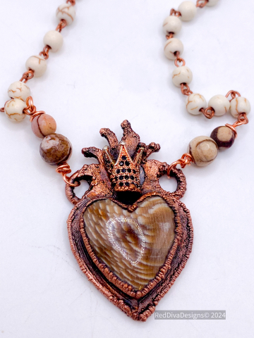 Petrified Sycamore Heart necklace