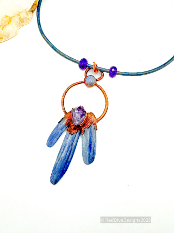 Blue Kyanite & Amethyst Necklace Blue Kyanite & Amethyst Necklace