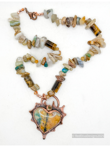 Peruvian Opa and Tigereye Kaboom heart