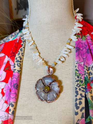 Flower Agate Flower Necklace Flower Agate Flower Necklace