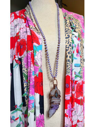 Chevron Amethyst Feather