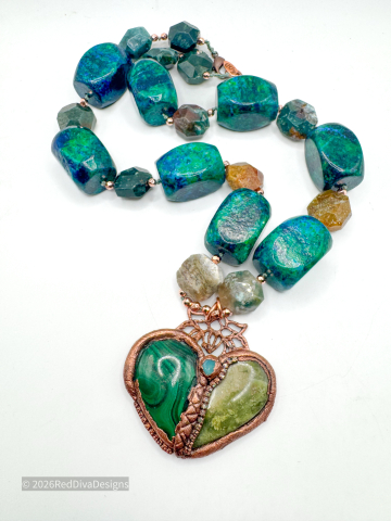 Malachite And Serpentine Mended Heart