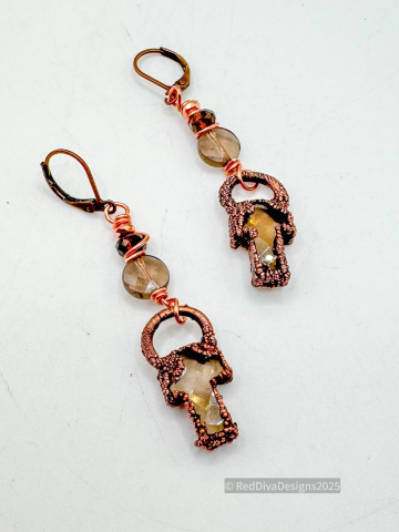 Smokey Quartz cross Earrings