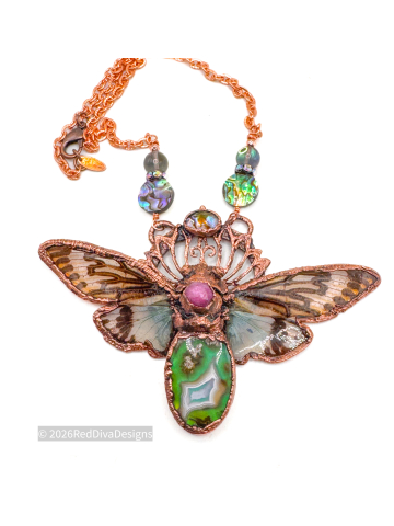 Blue Northern Cicada Necklace