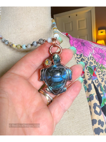 Labradorite Turtle Necklace Labradorite Turtle Necklace