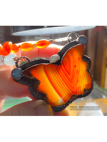 Carnelian Butterfly Necklace