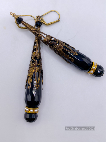 Black Onyx Teardrop Earrings