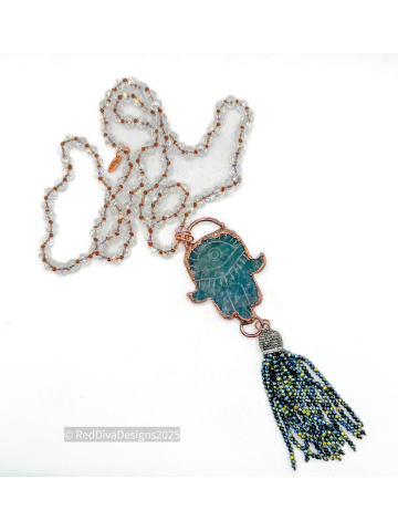Ocean Jasper Hamsa necklace
