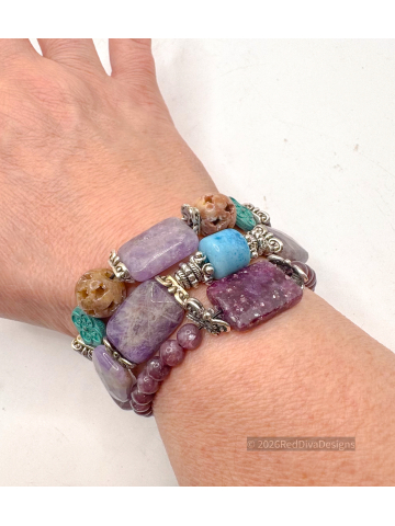 Amethyst Bone Bracelet