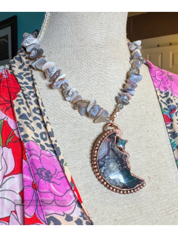 Brecciated Jasper Moon Necklace