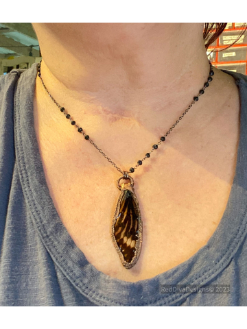 Northern Blue Cicada wing necklace
