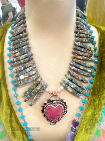 Thulite Scalloped Heart