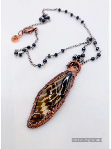 Northern Blue Cicada wing necklace