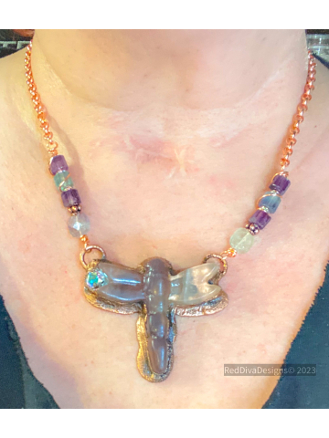 Rainbow Dragonfly necklace