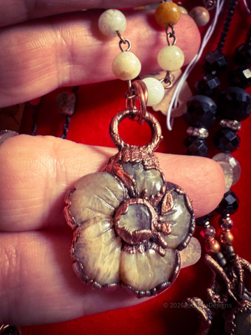 Flower Agate with Moonstone  Flower
