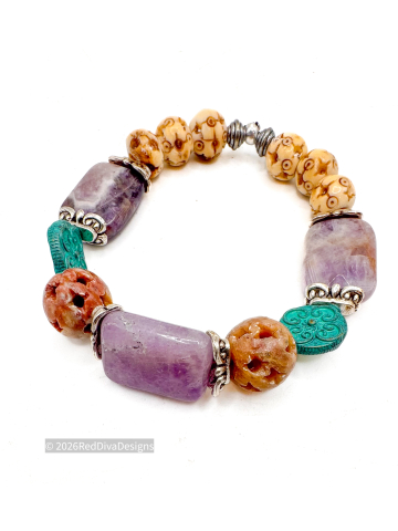 Amethyst Bone Bracelet