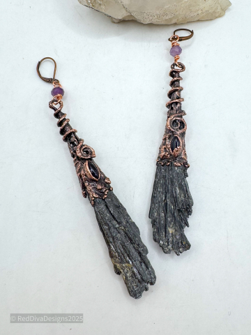 Black Kyanite Mystic Earrings