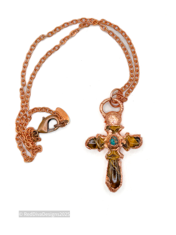 Tiger Eye Cross Necklace