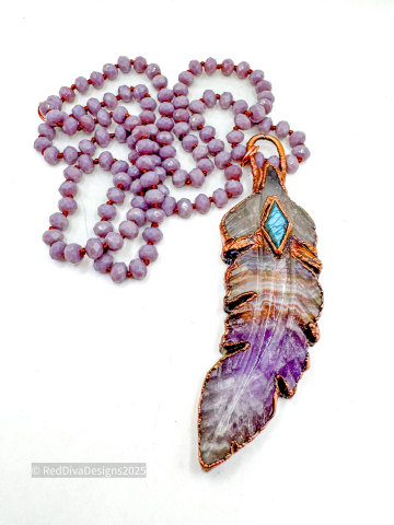 Chevron Amethyst Feather