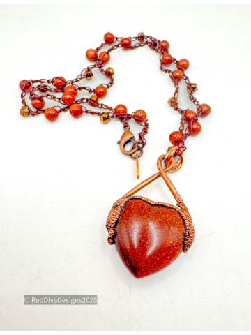 Goldstone Heart Necklace