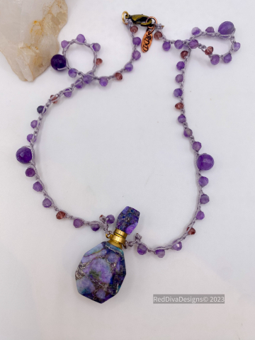 Purple Sea Sediment Aroma Bottle Necklace