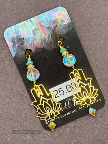 Quartz Hamsa Earrings