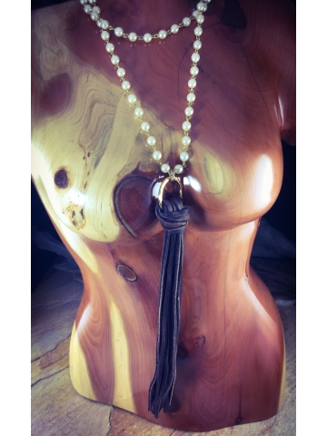 Brown Leather Fringe Necklace